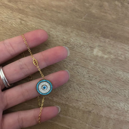 Steel eye bracelet in gold color like new
