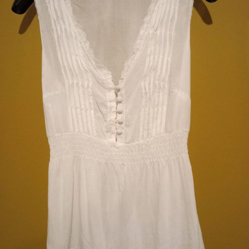 Kai Ya sleeveless blouse M 100% cotton new, white