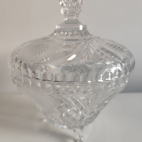 Vintage crystal fondue dish