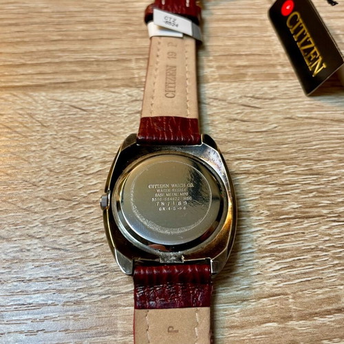 Citizen Vintage NOS new watch with red leather strap