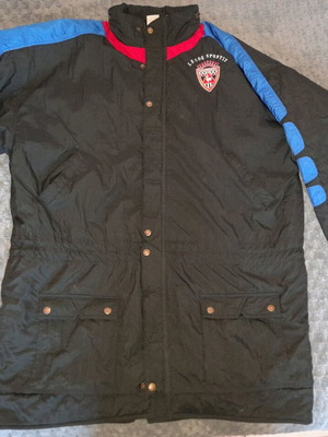 Le Coq Sportif parka coat size XL like new, black with blue and red