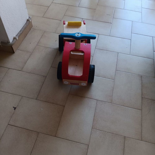 Wooden toy car like new with seat storage
