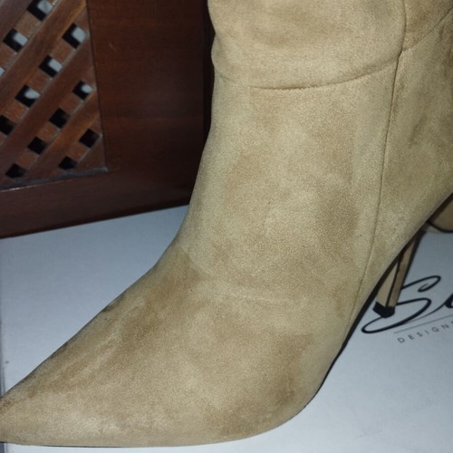 Sante suede women's boots with high heel new, beige