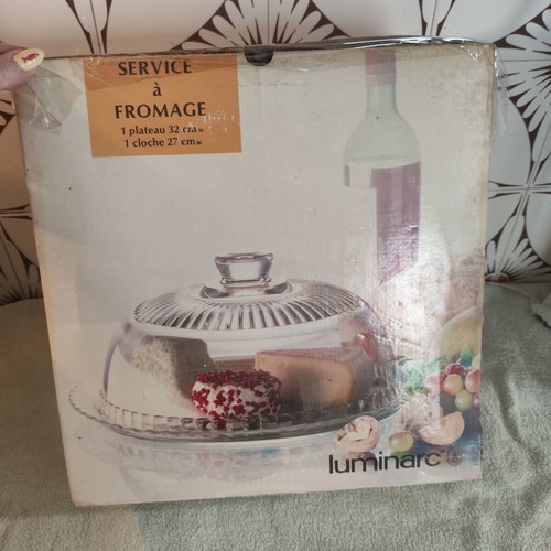 Vintage Luminarc France Glass Cheese and Dessert Presentation Set