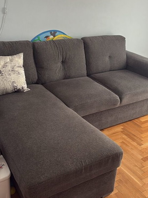 Three-seater sofa, grey