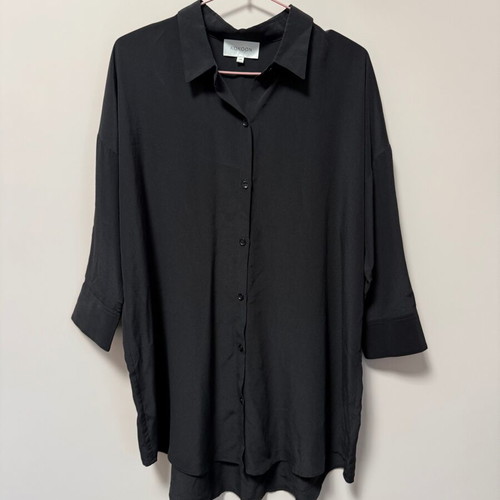 Silk oversize blouse Kokoon used, black, size XS–S