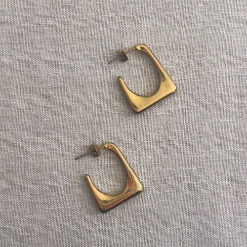 Earrings used, gold color, stainless steel