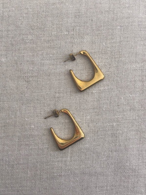 Earrings used, gold color, stainless steel