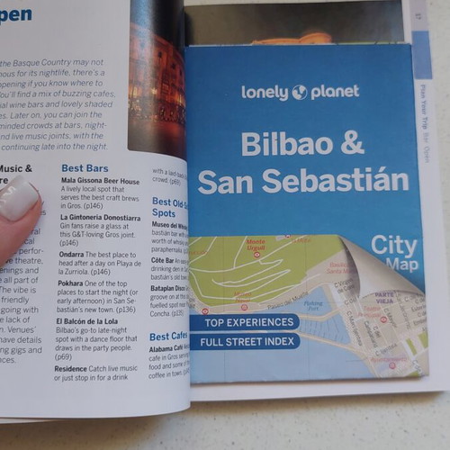 Travel guide for Bilbao and San Sebastian used with notes