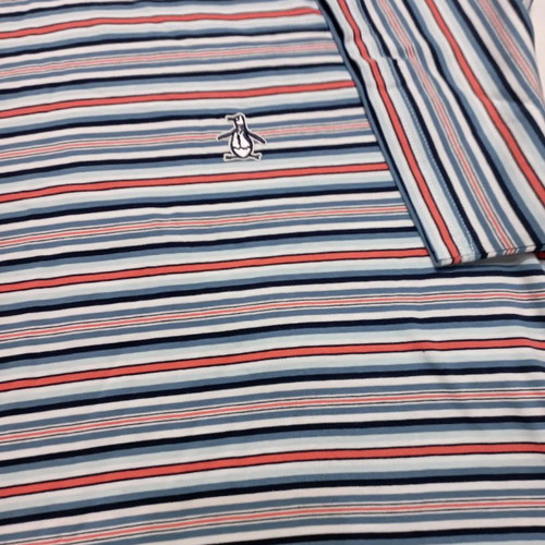 Μπλούζα κοντομάνικη ριγέ αντρική Original Penguin καινούργια, μέγεθος L, μπλε και κόκκινο