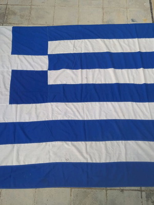 Large old 1950 fabric sailcloth flag used 1.75x2.90m