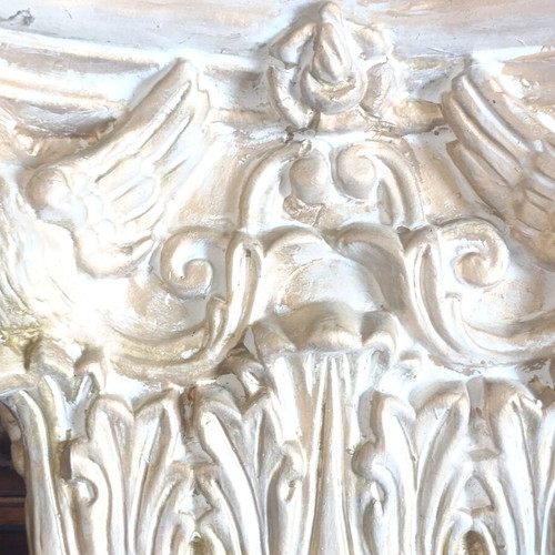 Authentic architectural corbel capital, terracotta, set of 4