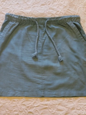 Esmara mini skirt used, size 44, blue, linen-cotton blend