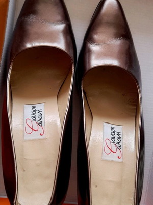 Bronze high heels used, size 38, 9 cm heel, Giannari Galani