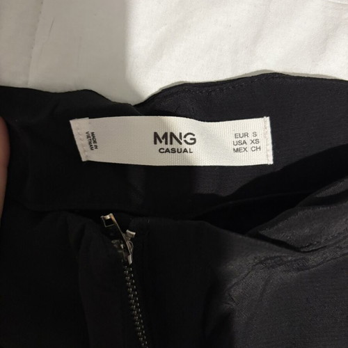 Mango black satin-like pants size S like new