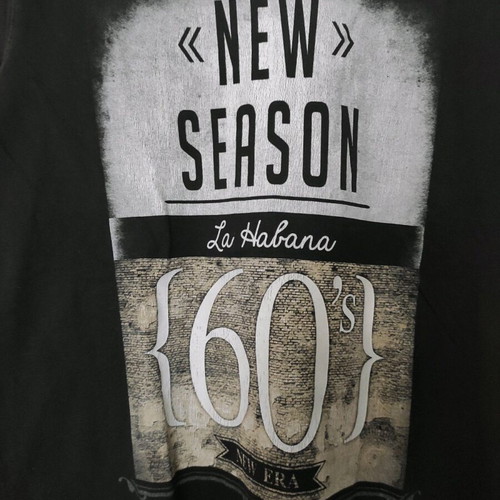 Black long-sleeve spring men's shirt used with New Season print