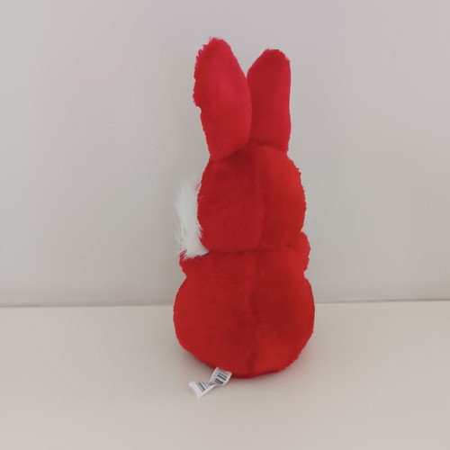 Red plush bunny with metallic ears