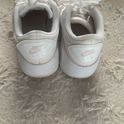 Nike Air sports shoes used, white with pink details