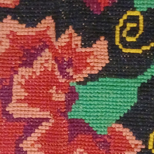 Handmade embroidered rug like new