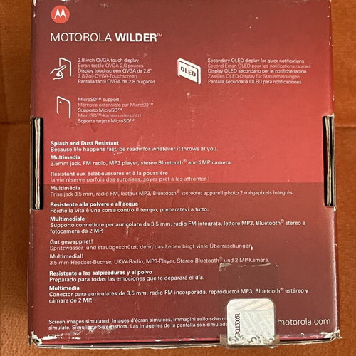 Motorola Wilder phone used, rare model with touchscreen and second clock