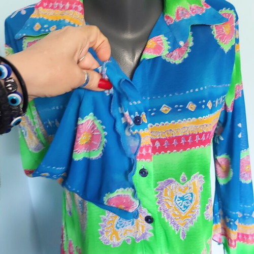 Riders mesh stretch women's shirt, multicolor, sizes L to XXL