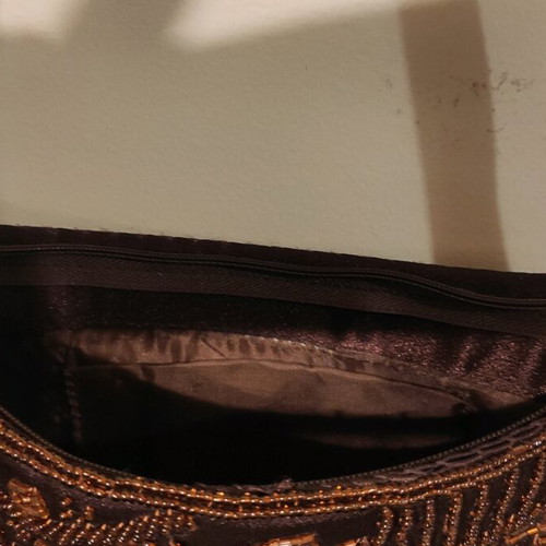 Evening bags like new, red and brown satin with beads