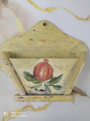 Handmade wooden wall key holder used