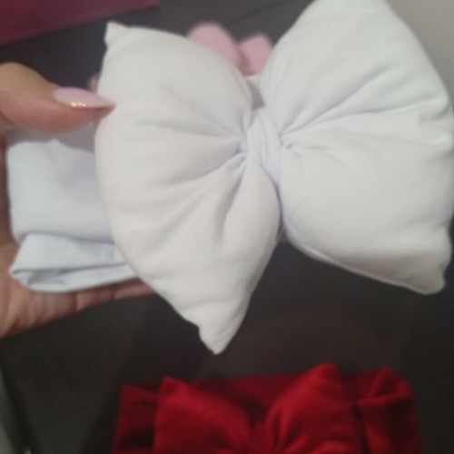 Set of handmade baby headbands with puffy bows, 9-12 months