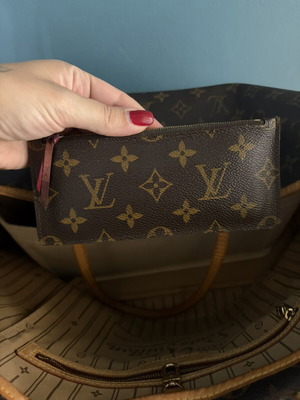 Louis Vuitton wallet interior used, brown
