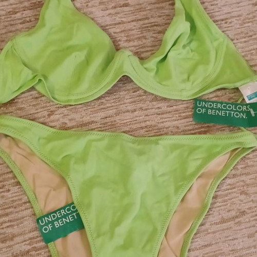Benetton swimwear set new, orange small and green medium