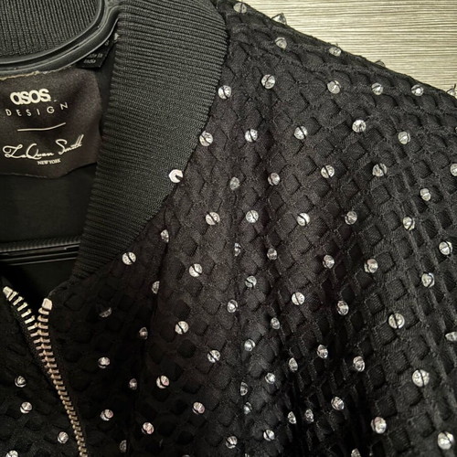 Bomber jacket Embellished black with silver details ASOS like new, size L