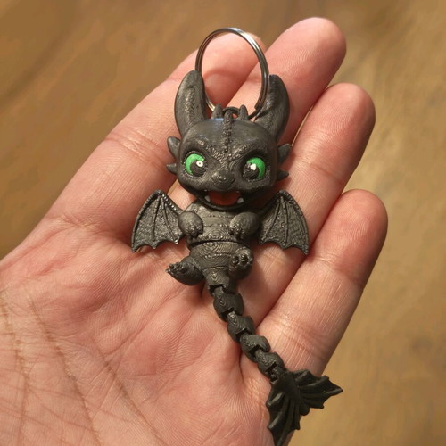 Night Fury & Light Fury 3D printed keychain couple set, new