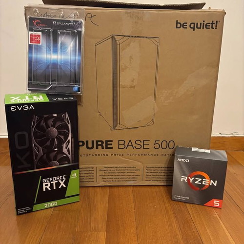 PC Ryzen 5 3600 RTX 2060 32GB RAM used, MSI X470 WiFi WD NVMe BeQuiet