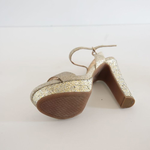 Jessica Simpson platform sandals, gold, size 38.5