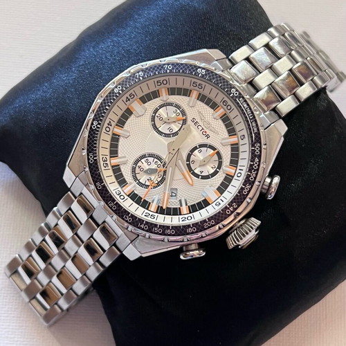 Sector Chronograph 44 mm like new, men's, silver