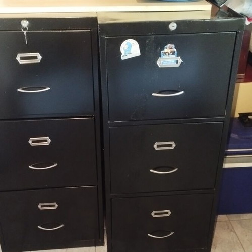 Filing cabinets, ideal for offices, set of 2