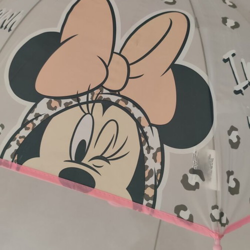 Minnie Disney Kids Umbrella like new, pink, transparent top