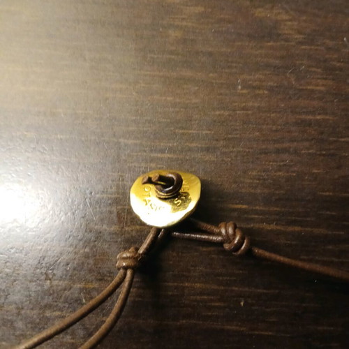 Leather necklace with semi-precious stone like new