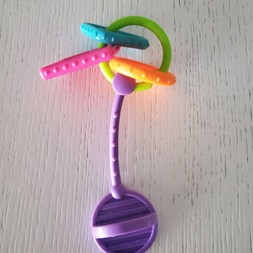 Fisher Price teething and chewing toy like new with multiple surfaces
