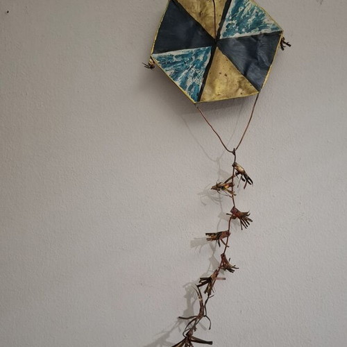 Handmade Metal Wall Kite Copper/Brass 45cm like new