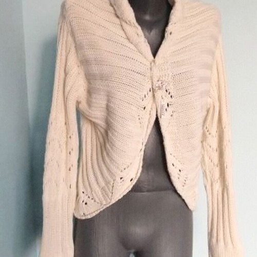 WE Clothing Cream Knit Open Cardigan Bolero Unisize like new