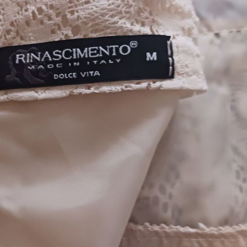 Rinascimento beige mini dress like new, lace ruffles, size M
