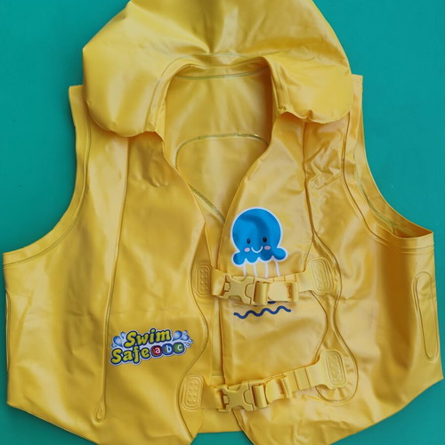 Children's swim learning vest used, yellow, 19-30 kg