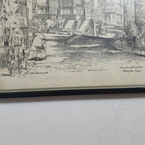 Pair of framed works by Cedric Emanuel used, Paddington Sydney