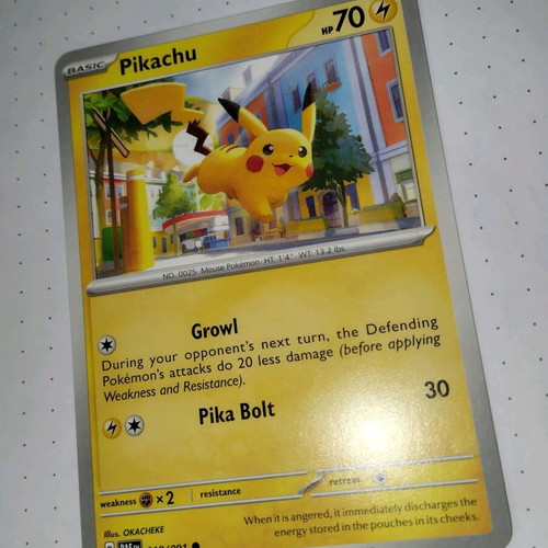 Pikachu Pokemon card like new