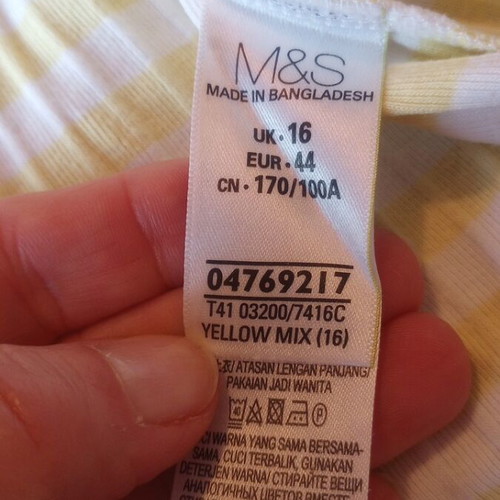 M&S Collection Women's Striped Blouse Yellow Mix New Size 44
