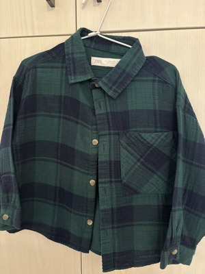 Zara boys' green shirt, size 98 cm, age 3 years