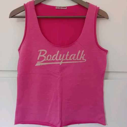 Body talk tshirt size M like new, fuchsia and dark gray