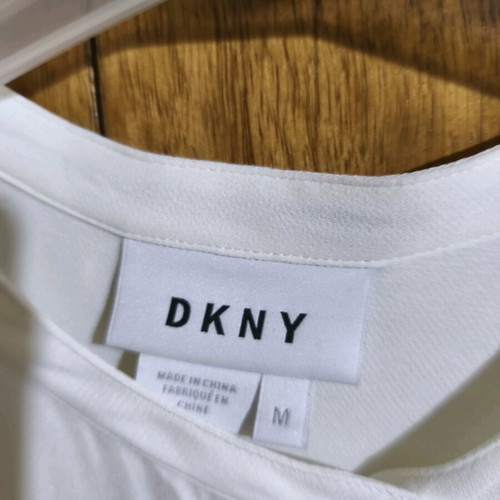 DKNY Draped Women's Shirt White Like New Size M