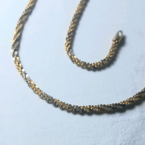 Two-tone silver necklace 50 cm new